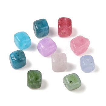 Natural Quartz Beads, Dyed, Cube, Mixed Color, 7~9x7~8x6~7mm, Hole: 1mm, about 115pcs/100g