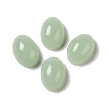 Glass Cabochons, Imitation Gemstone, Oval, Dark Sea Green, 14x10x6.5mm