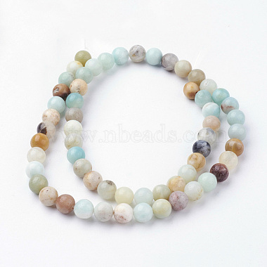 Brins de perles d'amazonite de fleurs naturelles(G-G735-61-6mm)-2