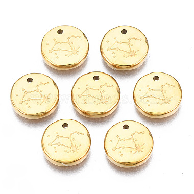 Real 14K Gold Plated Flat Round 316 Surgical Stainless Steel Charms