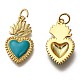 Golden Tone Brass Enamel Pendants(KK-K750-01G-D)-2