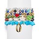 6Pcs 6 Style Natural Mixed Gemstone & Pearl & Glass Beaded Stretch Bracelets Set(BJEW-JB08876)-1