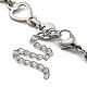 304 Stainless Steel Heart Link Chains Bracelets for Men & Women(BJEW-D042-08P)-3