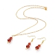 Natural Gemstone Pendant Necklace & Dangle Earrings Jewelry Sets(SJEW-JS01060)-2