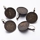 Les accessoires de boucle d'oreille en laiton antique de bronze de leverback adaptent les cabochons en forme de dôme(X-KK-A023-AB)-1