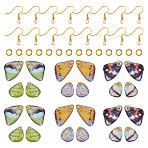 DIY Earring Making Kits, Including  6 Bags Transparent Epoxy Resin Butterfly Wing Pendants, 24Pcs Brass Earring Hooks, 24Pcs Open Jump Rings Brass Jump Rings, Mixed Color, 22x13~15x2.5mm, Hole: 1.2mm(DIY-TA0014-25)