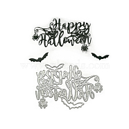Word Happy Halloween Frame Carbon Steel Cutting Dies Stencils, for DIY Scrapbooking/Photo Album, Decorative Embossing DIY Paper Card, Matte Platinum Color, 10.8x7x0.08cm(DIY-H106-19)