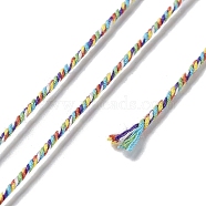 Polyester Twisted Cord, Round, for DIY Jewelry Making, Colorful, 1mm, about 49.21 Yards(45m)/Roll(OCOR-G015-01A-35)