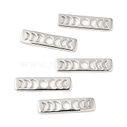 Brass Moon Phase Bar Pendants, Long-Lasting Plated, Rectangle, Real Platinum Plated, 20x5x1mm, Hole: 0.7mm(X-KK-H756-01P)