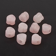 Natural Rose Quartz European Beads, Large Hole Beads, Heart, 13~14x13~14x9~10mm, Hole: 5.5~6mm(G-F580-C01)