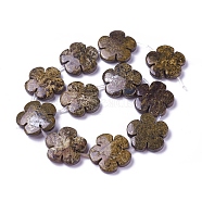 Natural Bronzite Beads Strands, Flower, 29~31x5~7mm, Hole: 1mm, about 11pcs/strand, 15.15 inch(G-P422-03)