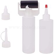 Plastic Glue Liquid Container, Bottle Dispenser and Plastic Glue Bottles, Clear, 4.5~5x13.5~14.7cm, Capacity: 200ml(TOOL-PH0016-55)