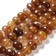 Natural Agate Beads Strands, Dyed & Heated, Egg, Sienna, 12~14x9~10mm, Hole: 1.4mm, about 19~20pcs/strand, 7.48 inch(19cm)(G-G021-03B-16)