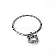 Alloy Bag Handle, with Clasp, Bag Replacement Accessories, Gunmetal, 14x10x0.35cm, Inner Diameter: 8.8cm(FIND-WH0072-48B)