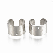 304 Stainless Steel Cuff Earrings, Stainless Steel Color, 10~11x7mm, Hole: 0.8mm(X-STAS-S078-18)
