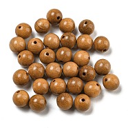 Wood Beads, Undyed, Round, Sandy Brown, 10mm, about 750pcs/500g(WOOD-K007-03C-04)