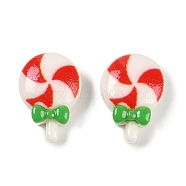 Christmas Theme Opque Resin Decoden Cabochons, Lollipop, 14.5x10.5x5mm(CRES-M036-03L)