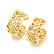 Rack Plating Brass Hollow Cuff Earrings for Women, Lead Free & Cadmium Free, Long-Lasting Plated, Real 18K Gold Plated, 12.5~13x6x12mm(EJEW-F326-07G)