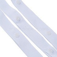 Polyester Sewing Snap Button Tape, Plastic Buttons Fastener Replacement, for Baby Lingerie Crotch Sewing, Dancing Dress, White, 18x2~4mm(DIY-XCP0002-65)