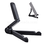 Triangle Shaped Plastic Mobile Phone Holders, Folding Cell Phone Stand Holder, Universal Portable Tablets Holder, Black, Open: 17x15.5x15.5cm(AJEW-WH0299-87B)