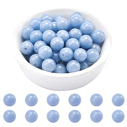 Natural Angelite Beads Strands, Anhydrite Beads, Round, 8mm, Hole: 1mm, about 46~51pcs/strand, 15.1~15.7 inch(38.2~39.8cm), 1strand(G-AR0001-81)