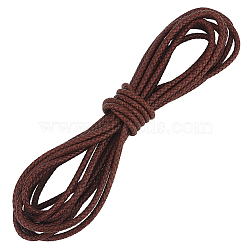 Round Braided Leather Cord, for Necklace & Bracelet Making Accessories, Sienna, 5mm, about 5.47 Yards(5m)/Roll(OCOR-WH0082-109C)