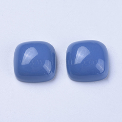 Resin Cabochons, Square, Cornflower Blue Color, 14x14x6mm(CRES-R056-14x14x6-01)