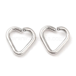 Brass Open Linking Rings, Heart Rings, Platinum, 24 Gauge, 5x5x0.5mm, Inner Diameter: 3x3.5mm(KK-F855-08P)