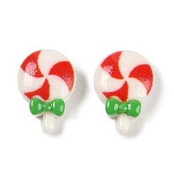 Christmas Theme Opque Resin Decoden Cabochons, Lollipop, 14.5x10.5x5mm(CRES-M036-03L)