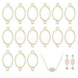 32Pcs Alloy Oval Open Back Bezel Connector Charms, for DIY UV Resin, Epoxy Resin, Pressed Flower Jewelry, Light Gold, 43x23x3.5mm, Hole: 4mm, Inner Diameter: 28x20.5mm(FIND-CA0011-77LG)
