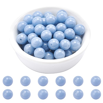 Natural Angelite Beads Strands, Anhydrite Beads, Round, 8mm, Hole: 1mm, about 46~51pcs/strand, 15.1~15.7 inch(38.2~39.8cm), 1strand
