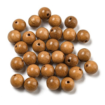 Wood Beads, Undyed, Round, Sandy Brown, 10mm, about 750pcs/500g