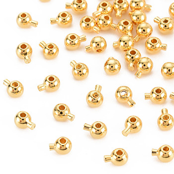 Rack Plating Brass Beads, Nickel Free, Real 18K Gold Plated, 4x3x2mm, Hole: 0.6mm