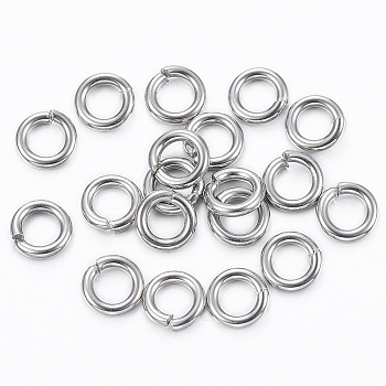 304 Stainless Steel Open Jump Rings, Stainless Steel Color, 18 Gauge, 5x1mm, Inner Diameter: 3mm