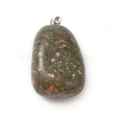 Pendentifs d'unakite naturelle(G-K302-B01)-2