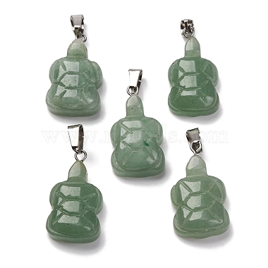 pendientes verdes naturales aventurina(G-B127-06P-05)-2