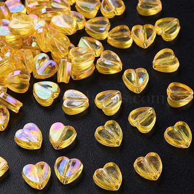 Gold Heart Acrylic Beads