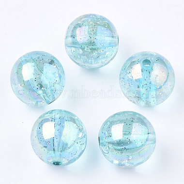 19mm Turquoise Round Acrylic Beads