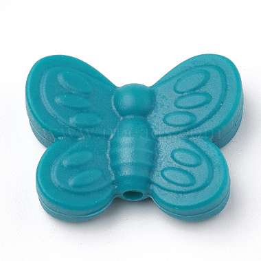 25mm DarkCyan Butterfly Silicone Beads