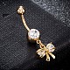 Brass Cubic Zirconia Navel Ring(AJEW-EE0004-27A)-1
