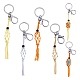 4Pcs  4 Colors Macrame Fringe Braided Keychain(AJEW-SW00014-03)-1