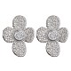 Imitation Druzy Gemstone Resin Flower Stud Earrings(EJEW-JE05318)-2