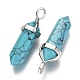 Bullet Dyed Synthetic Turquoise Pointed Pendants(X-G-F295-03A)-2