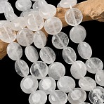 Natural Angola Quartz Crystal Beads Strands, Rock Crystal, Flat Round, 15~15.5x6mm, Hole: 0.8~1mm, about 26pcs/strand, 15.55~15.71 inch(39.5~39.9cm)(G-L648-B15-15mm)