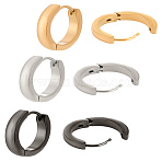 6Pcs 3 Colors Stainless Steel Hoop Earrings, Ring, Mixed Color, 16x3mm, 2pcs/color(EJEW-LP0001-37)