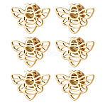 6Pcs Bees 304 Stainless Steel Lapel Pin Backs for Backpack Clothes, Silver, 20x27mm(JEWB-FH0003-11G)