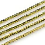 Nickel Free Raw(Unplated) Brass Rhinestone Strass Chains, Rhinestone Cup Chain, 2880pcs rhinestone/bundle, Grade A, Olivine, 2.2mm, about 23.62 Feet(7.2m)/bundle(CHC-R119-S6-03C-1)