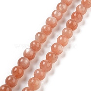 Natural Sunstone Beads Strands, Grade A,  Round, Chocolate, 8mm, Hole: 1mm(G-G066-8mm)