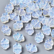 Transparent Glass Beads, AB Color Plated, Auspicious Cloud, Clear AB, 9x13.5x4mm, Hole: 1mm(GLAA-YW0003-15)