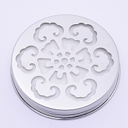 Aluminium Hollow Candle Lids, Candle Toppers, Flat Round with Snowflake Pattern, Silver, 70x13mm, Inner Diameter: 66mm(AJEW-WH0126-32C)